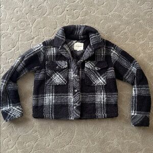 Thread and supply plaid teddy jacket size XS